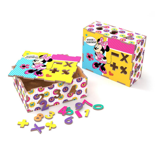 Caja De Números Minnie Mouse De Madera
