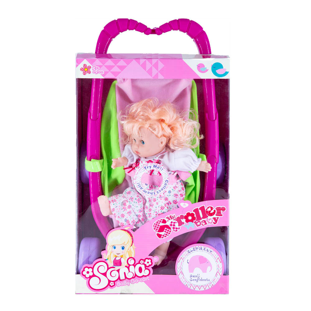 Muñeca Con Cochecito Plástico