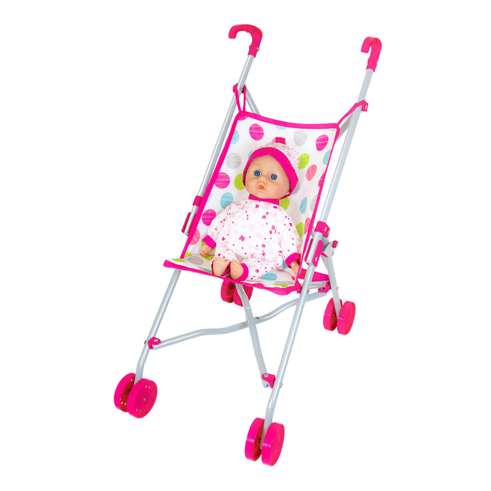 Muñeca Bebé Lissi Coche De Paseo