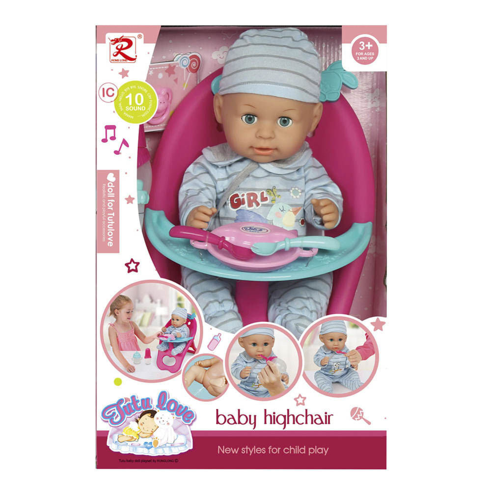 Muñeca Tutu love Con Silla De comer