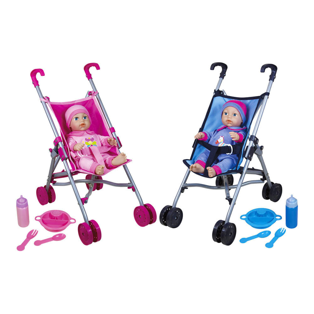 Bebés Gemelas Con Coche Muñecas Lissi