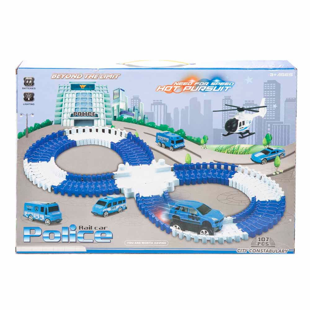 Pista De Policía con Carros 107 Piezas