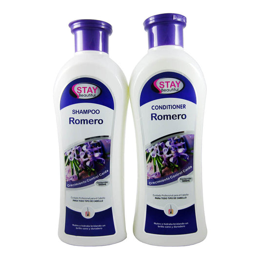 Set Shampoo y Acondicionador Stay Beautiful con Romero 1000ml