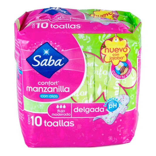 Toallas Sanitarias Saba Confort Manzanilla Con Alas