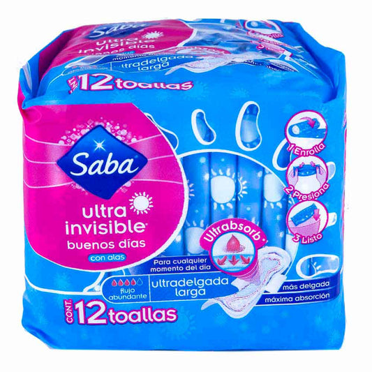 Toallas Sanitarias Saba Ultra Invisible Con Alas