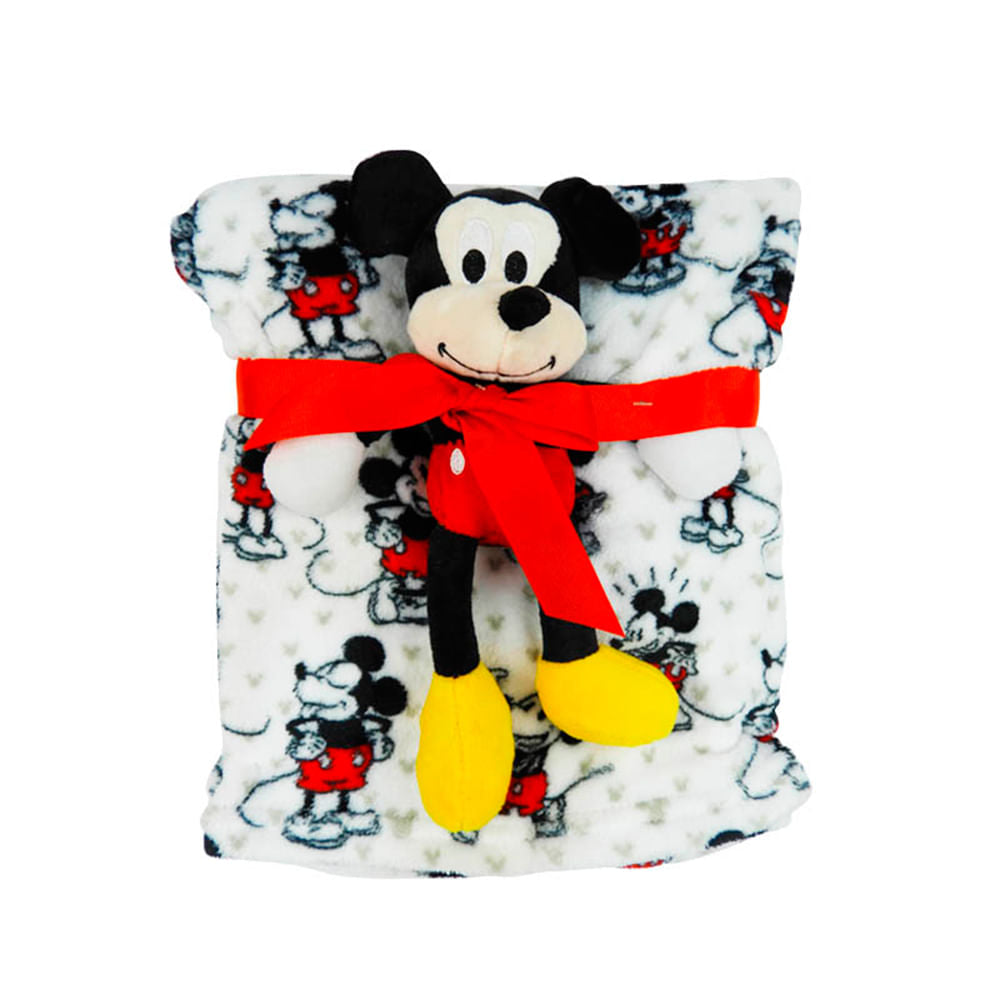 Sabanilla Con Peluche Disney Mickey Mouse Para Bebé Niño 2 piezas