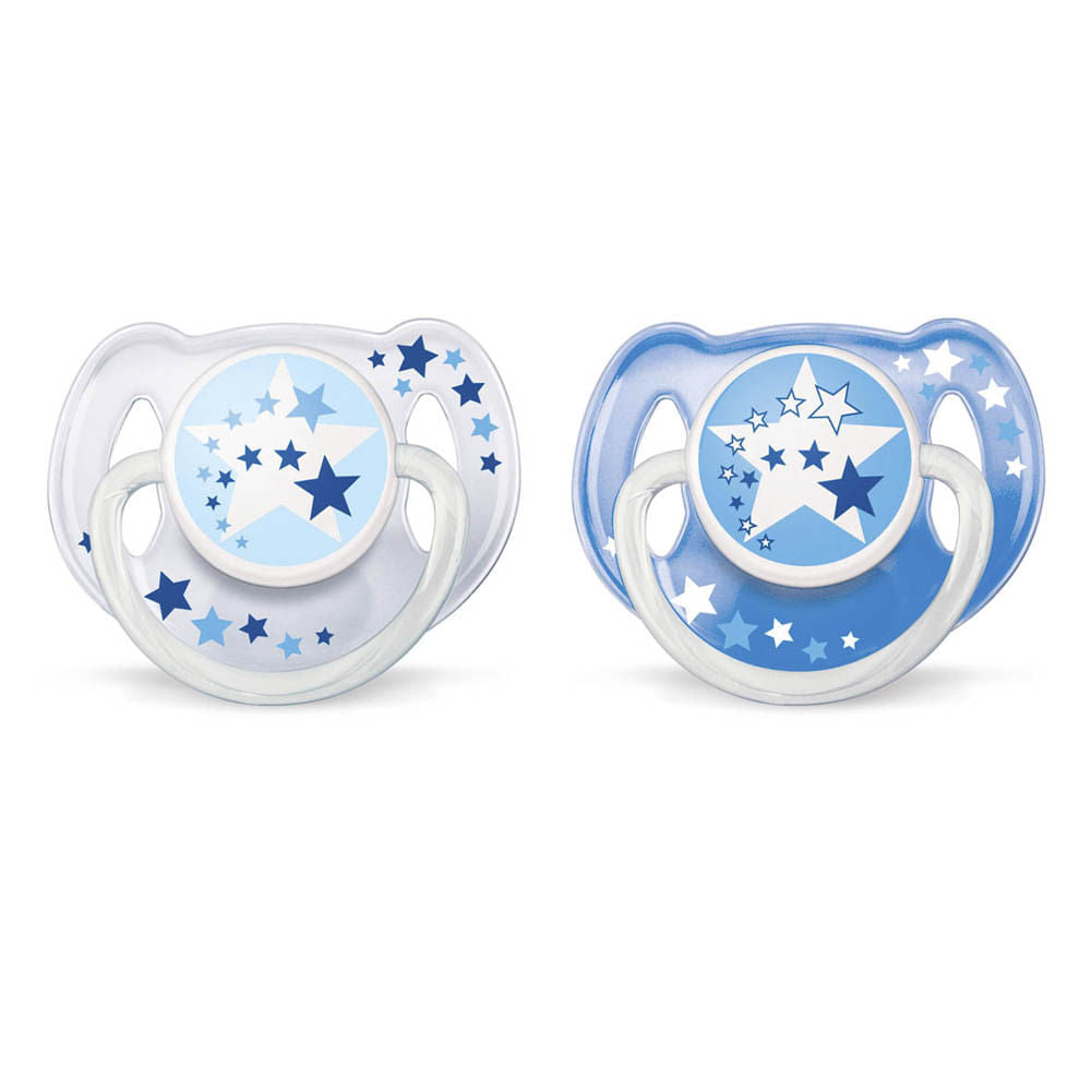 Chupón Nocturno Avent de Silicón 6-18 Meses de 2 Piezas