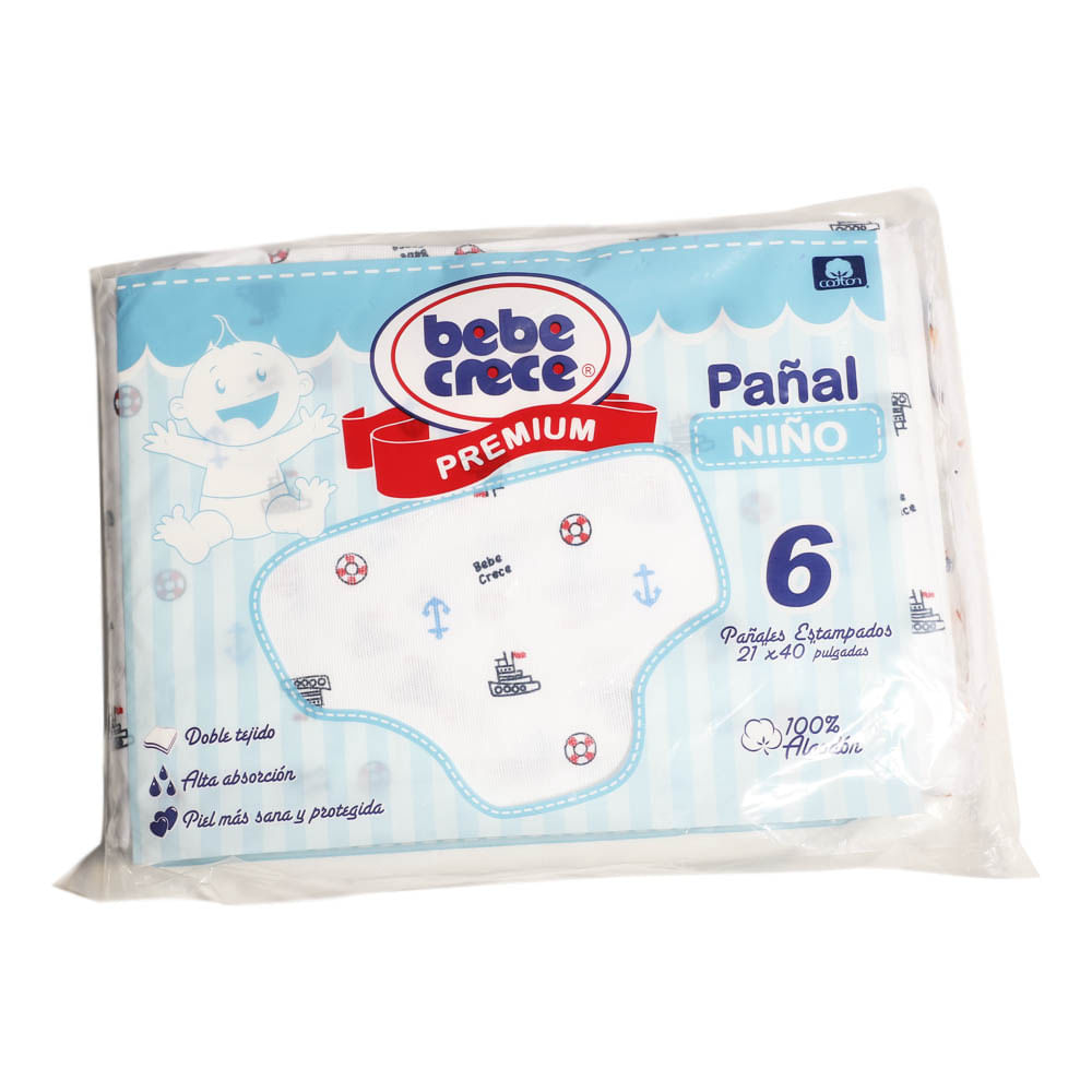 Pañales de Tela Bebe Crece Para Bebé Niño 6 Piezas