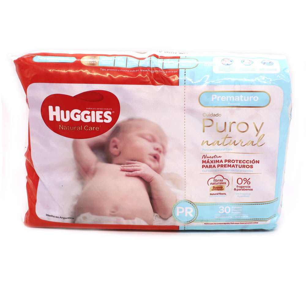 Pañales Desechables Huggies Prematuro de 30 Piezas