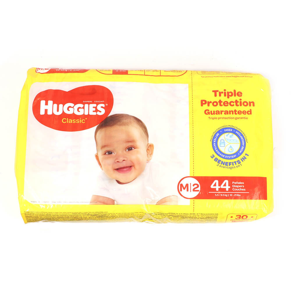 Pañales Desechables Huggies Classic Talla M de 44 Piezas
