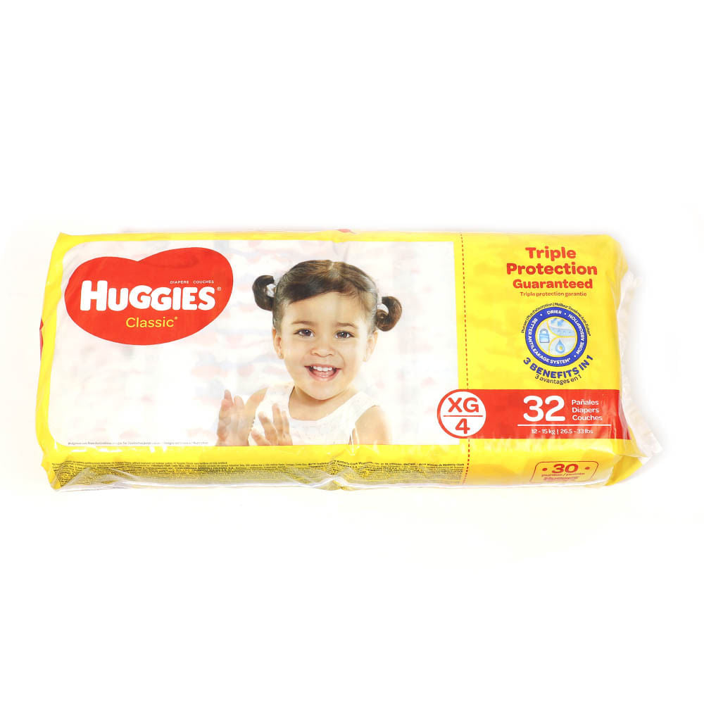 Pañales Desechables Huggies Classic Talla XG de 32 Piezas