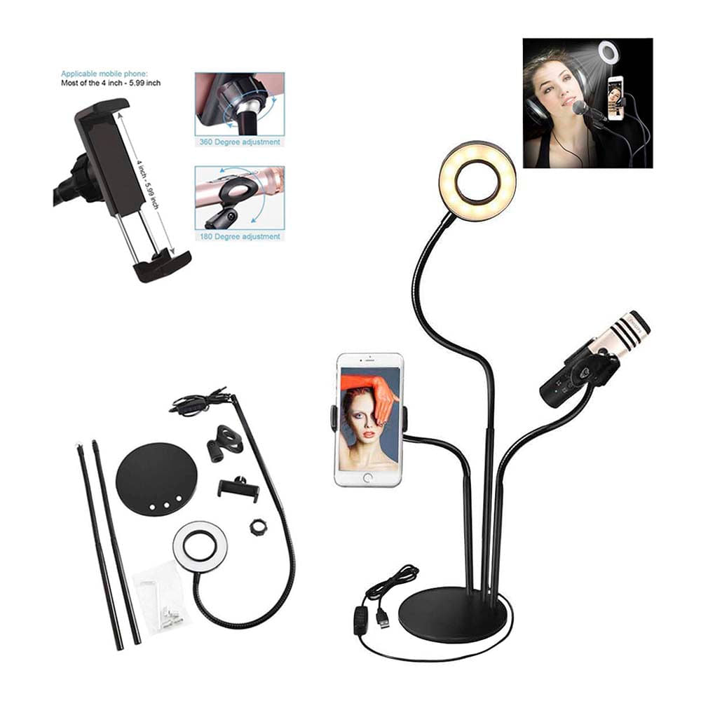 Aro de Luz de 9 cm Con Soporte Para Celular