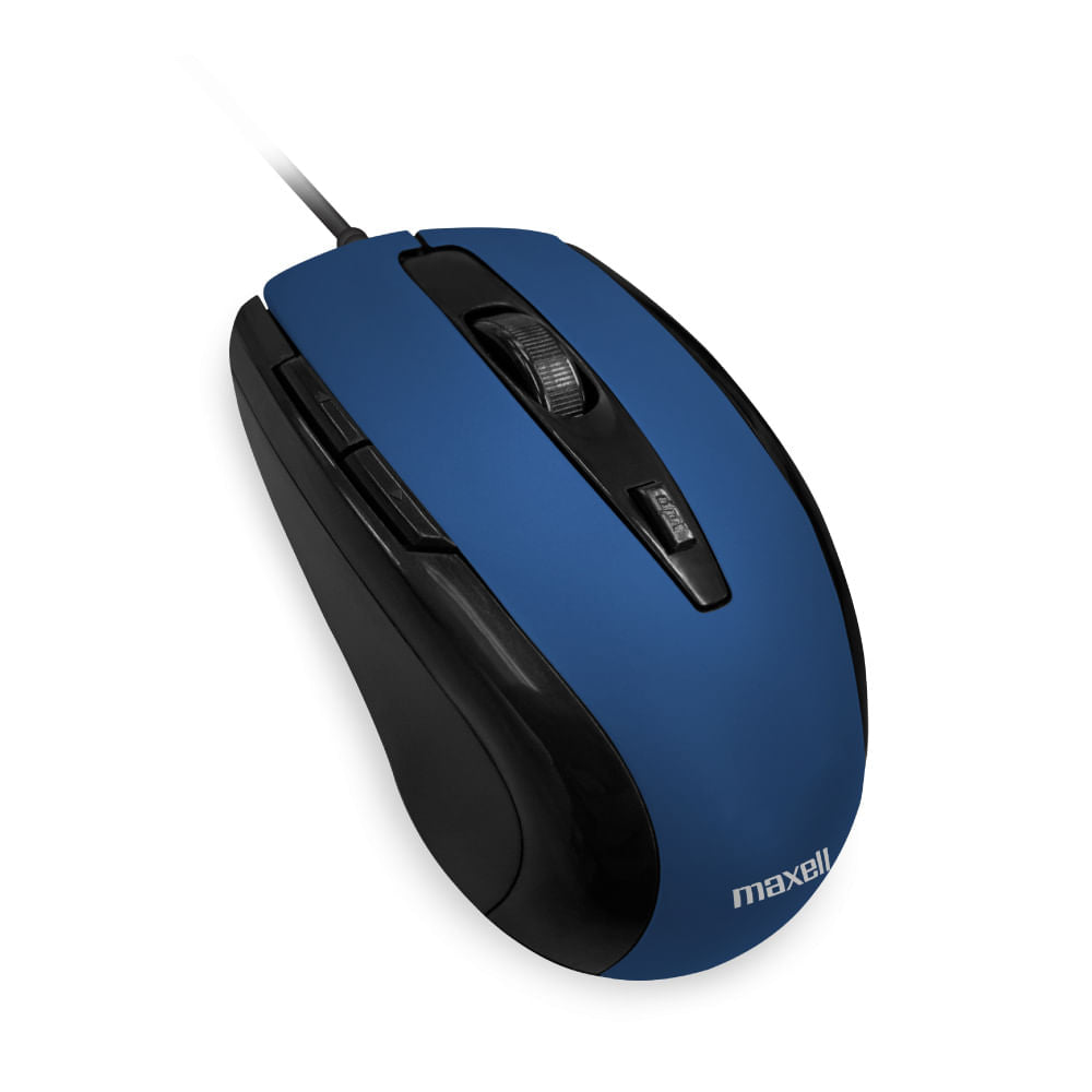 Mouse Con Cable USB Maxell Óptico de 5 Botones Azul