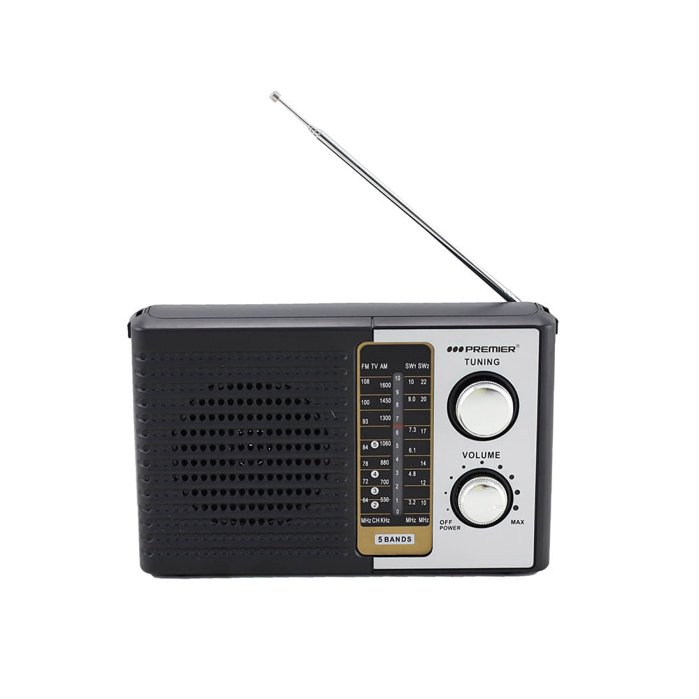 Radio Portatil Premier de 5 Bandas AC/DC