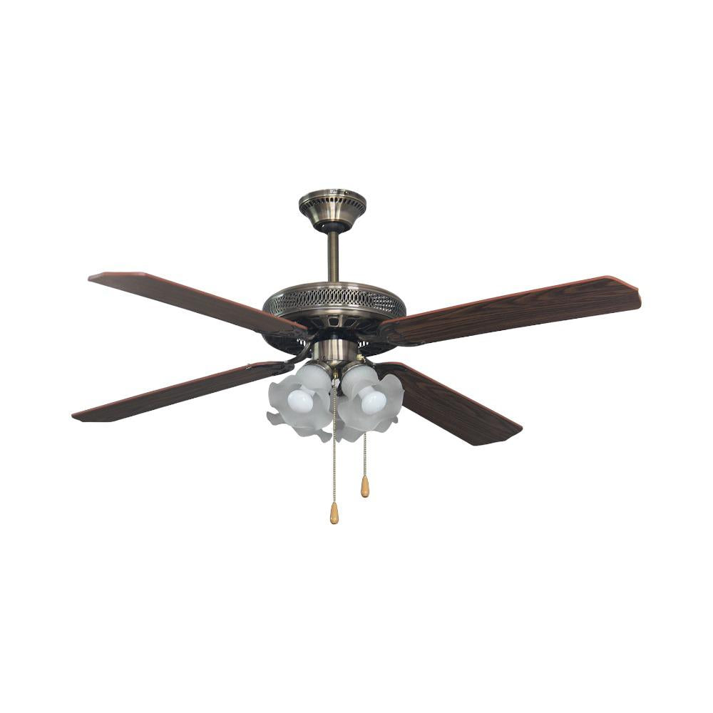 Abanico Techo Con Lampara 52” Premier Latón Antiguo
