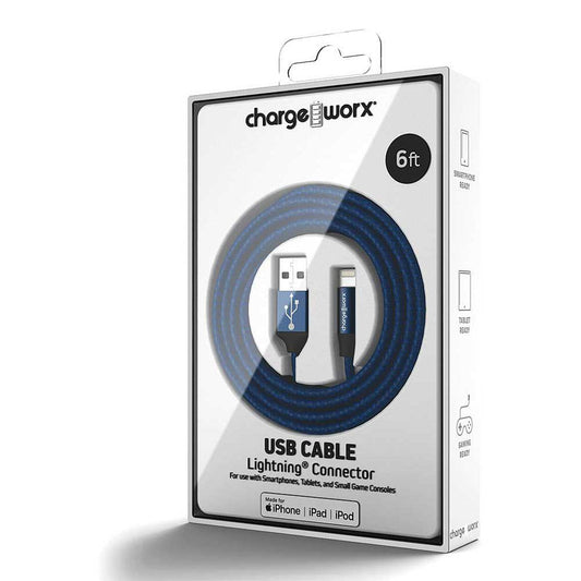 Cable Para Cargar Dispositivos Apple Lightning Chargeworx de 6 Pies