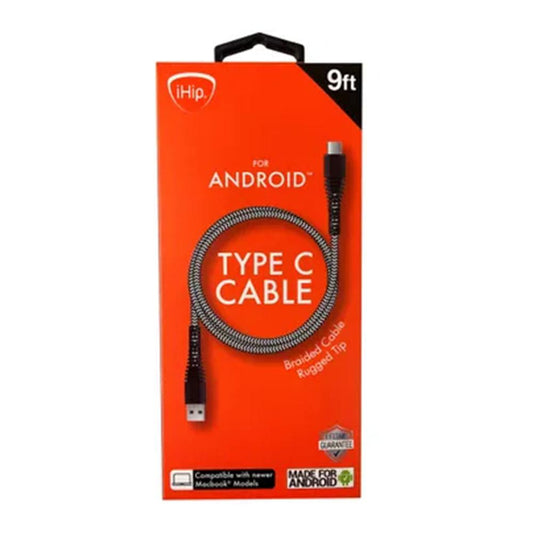 Cable USB Tipo C Trenzado Resistente de 9 Pies