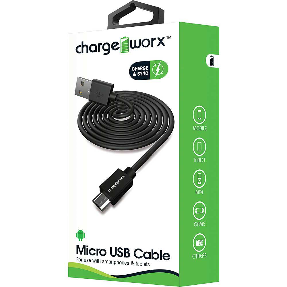 Cable Cargador Chargeworx Android 3Ft Black