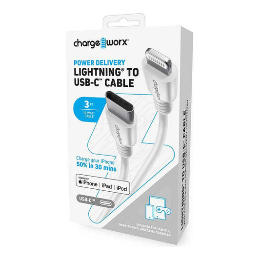 Cable Cargador Chargeworx Para Apple 3 ft