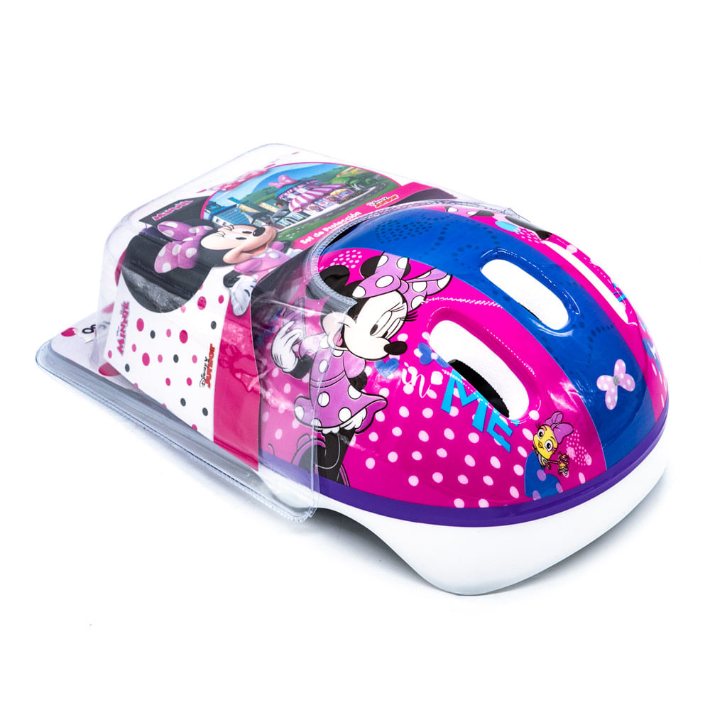 Casco y Protectores Minnie 5 Piezas