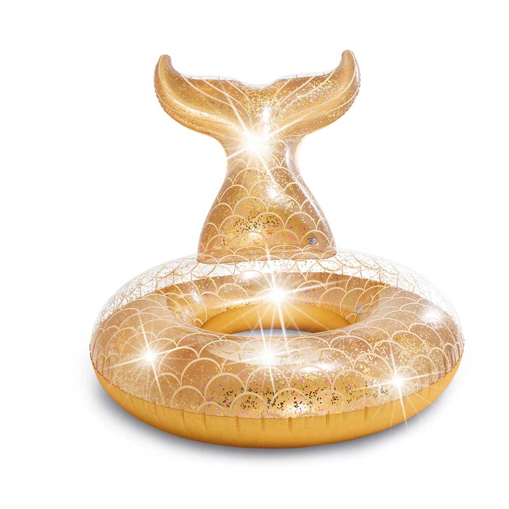 Flotador Dorado Intex Cola de Sirena 31" x 42" x 58"