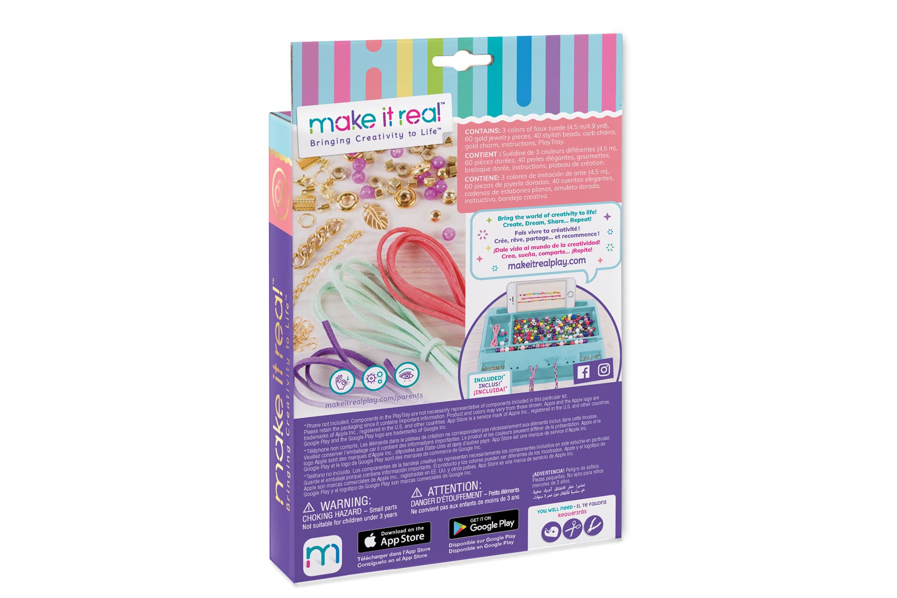 Set de Creacion de Brazaletes Eslabones dorados Make it Real