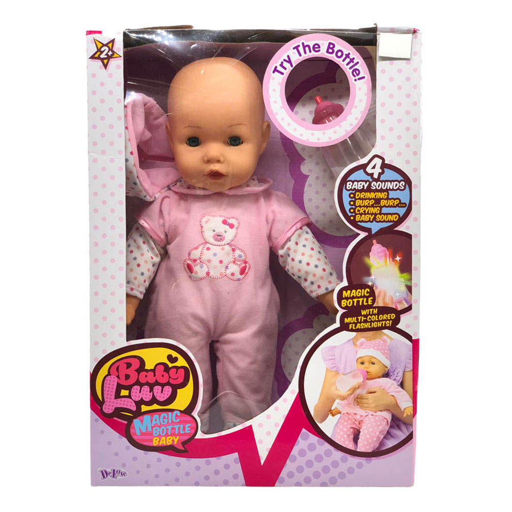 Muñeca Bebé Deluxe Biberón Mágico Con Sonidos de 17" - Surtido