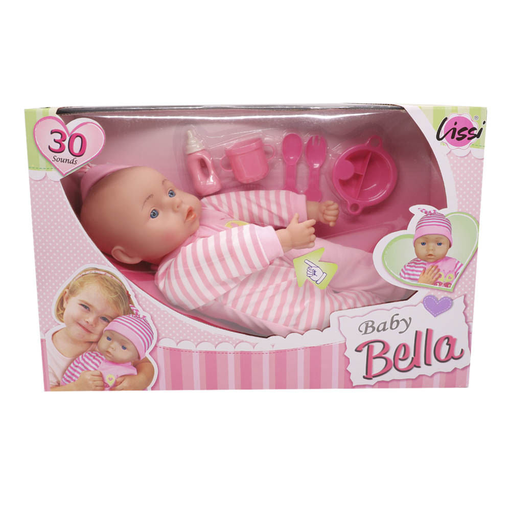 Muñeca Bebé Bella Lissi 30 Sonidos y Accesorios