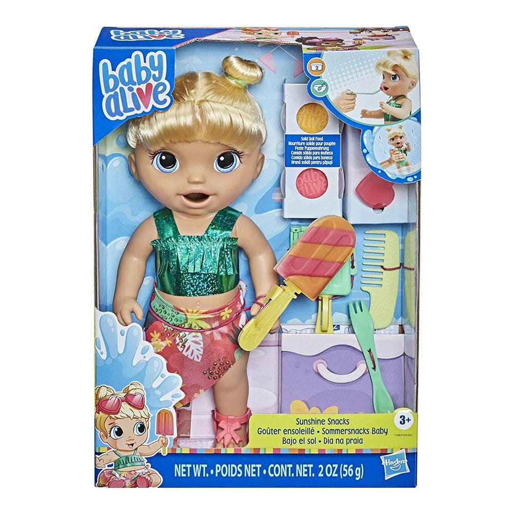 Muñeca Baby Alive Bebe Sunshine Snacks Cabello Rubio