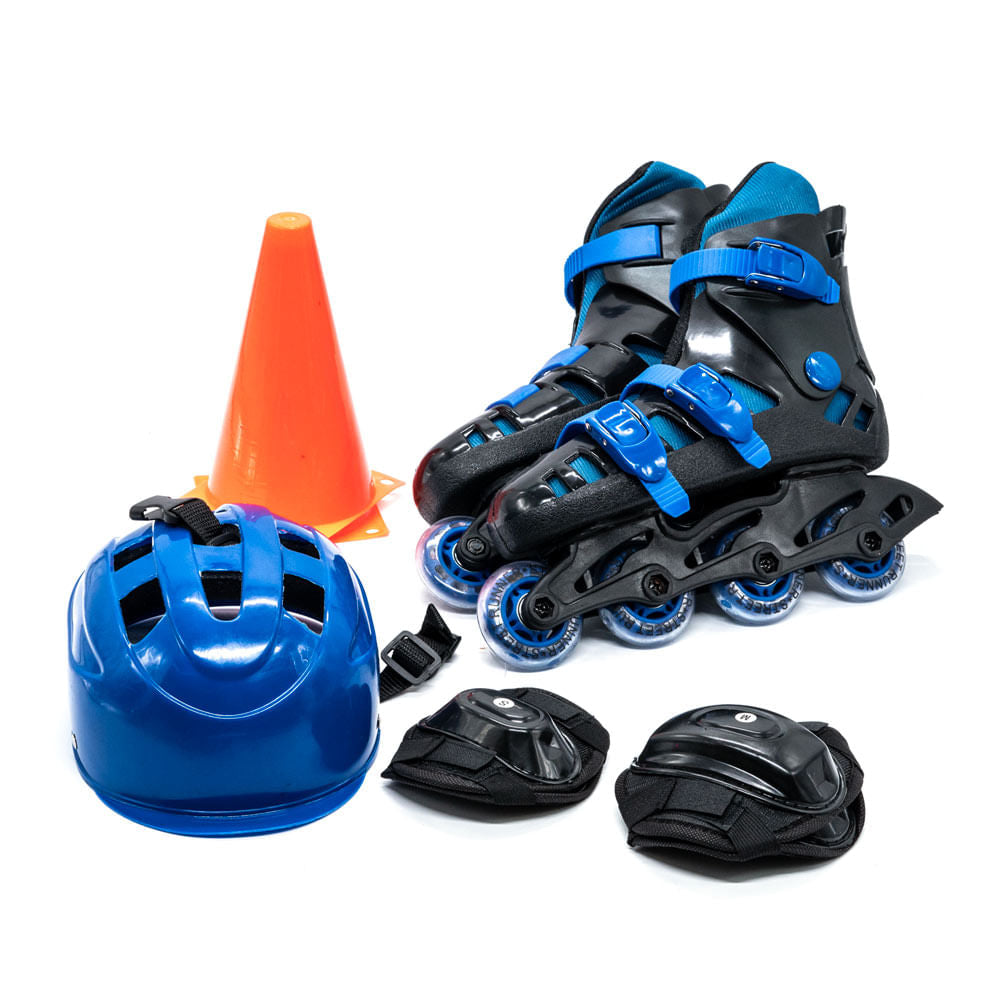 Patines en Linea Cuatro Ruedas Con Accesorios Talla 36 - Surtido