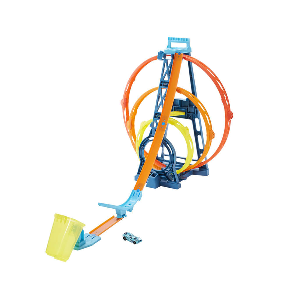 Pista Hot Wheels Track Builder Triple Loop