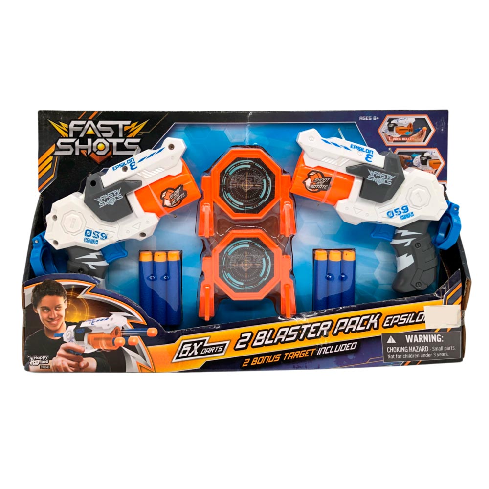 Pistola Epsilon 2 Pack Fast Shots 6 Dardos