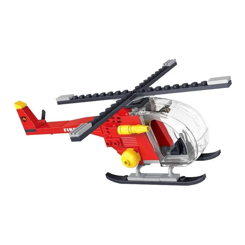 Bloques Cogo Helicóptero Bombero 79 Piezas