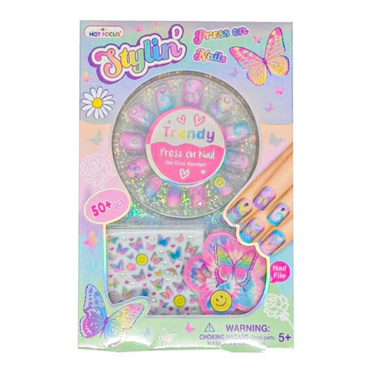 Juego de Uñas Hot Focus Mariposas C/Accesorios