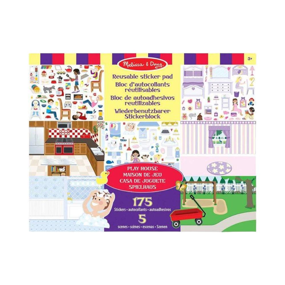 Libro de pegatinas reutilizables Melissa & Doug ¡Juega a las casitas!