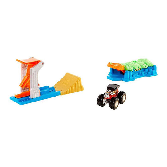Pista Hot Wheels Lanza y Aplasta Monster Trucks