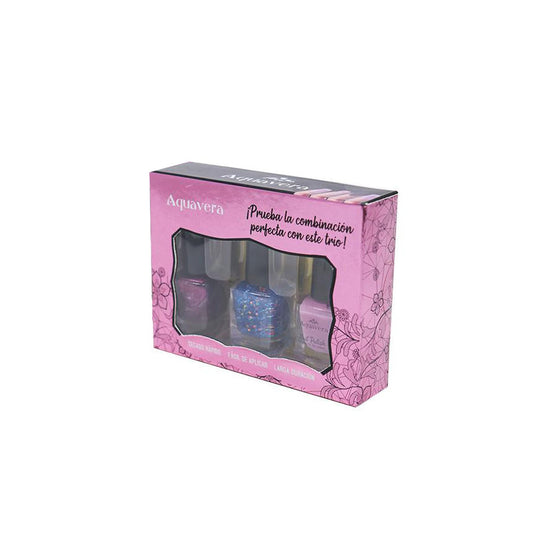 Set de Esmaltes Para Uñas Aquavera 3 Piezas