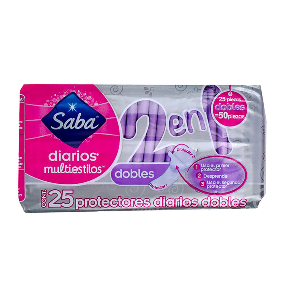 Protector Diario Saba Multiestilo 25 Piezas