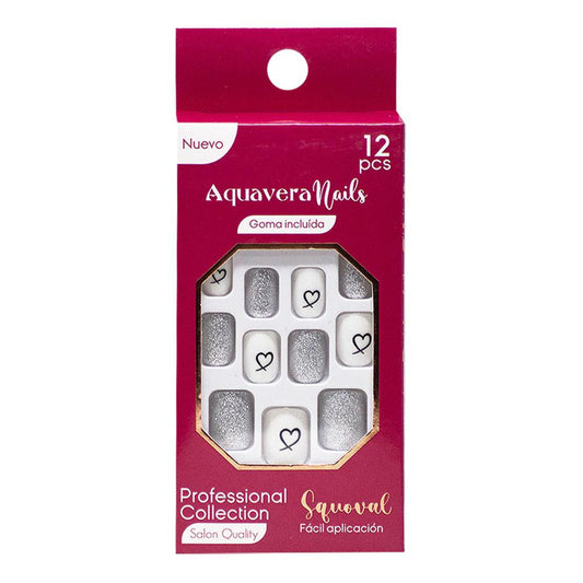 Uñas Falsas Aquavera Squoval Para Dama 4