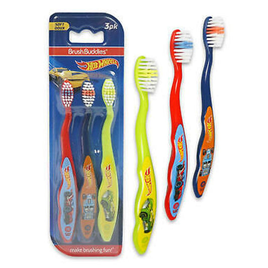 Cepillo Hot Wheels Para Niños 3 Piezas