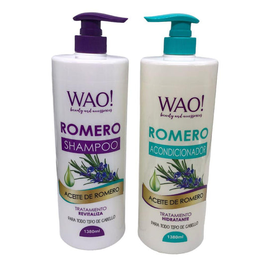 Shampoo y Acondicionador Wao Con Aceite de Romero 1380 ml